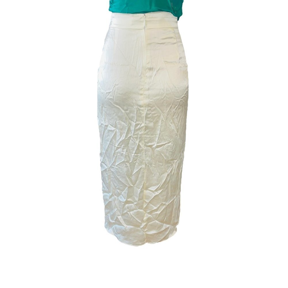 Amanda Uprichard Fabi Midi Satin Skirt in Cream XSmall - Picture 7 of 9